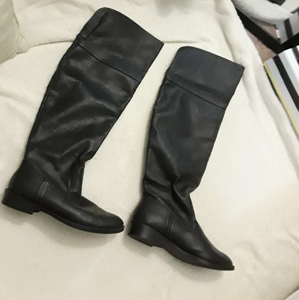 Black Soft Leather Boots